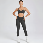 2-Piece Seamless Yoga Set -Gray