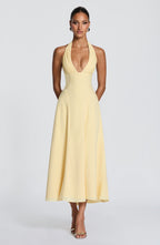 Hayden Midi Dress - Lemon