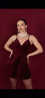 VelvetCrush Mini Dress – Luxe Fit with Spaghetti Straps