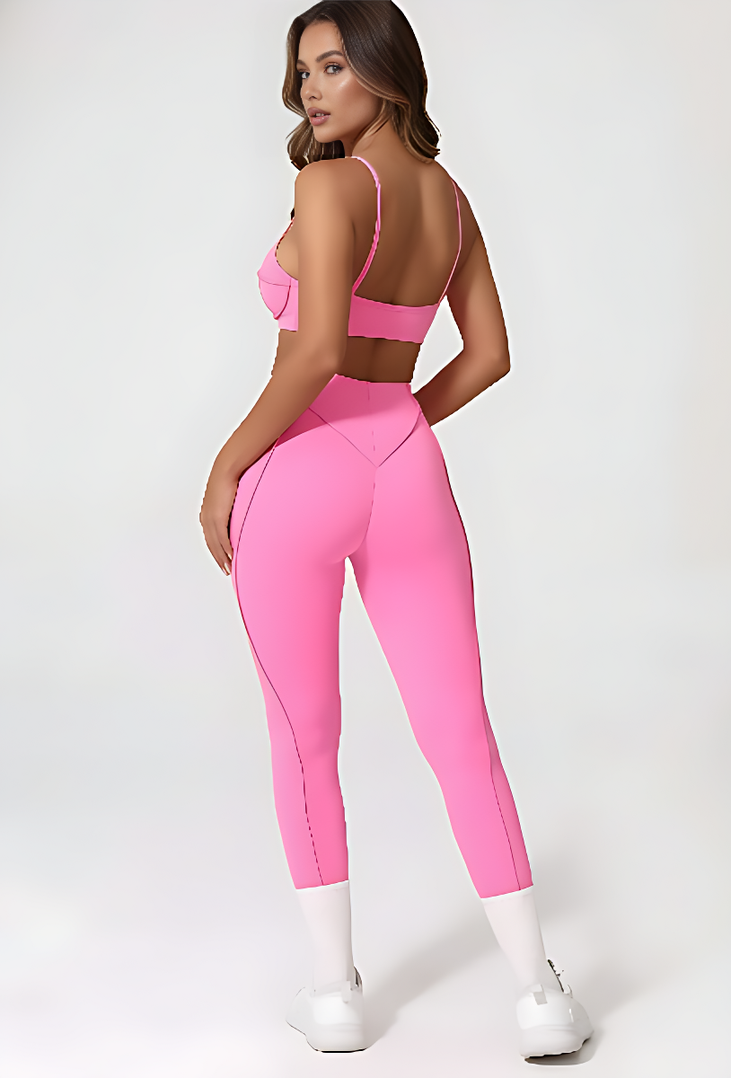 2-Piece Seamless Yoga Set -Pink