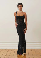 Lace Illusion Maxi Dress – Sheer Elegance Edition