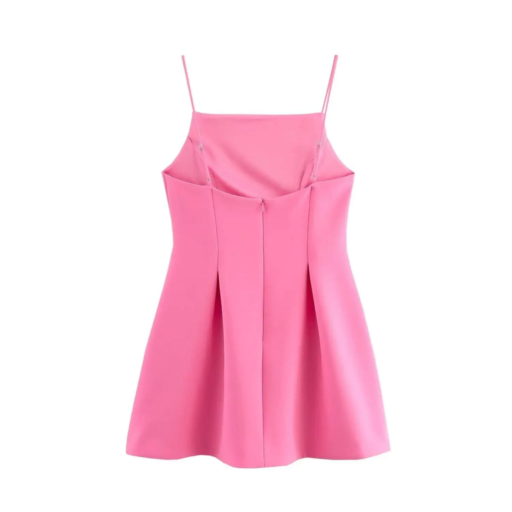 Elegant Square Neck Sleeveless Mini Dress – Elegant Backless Style