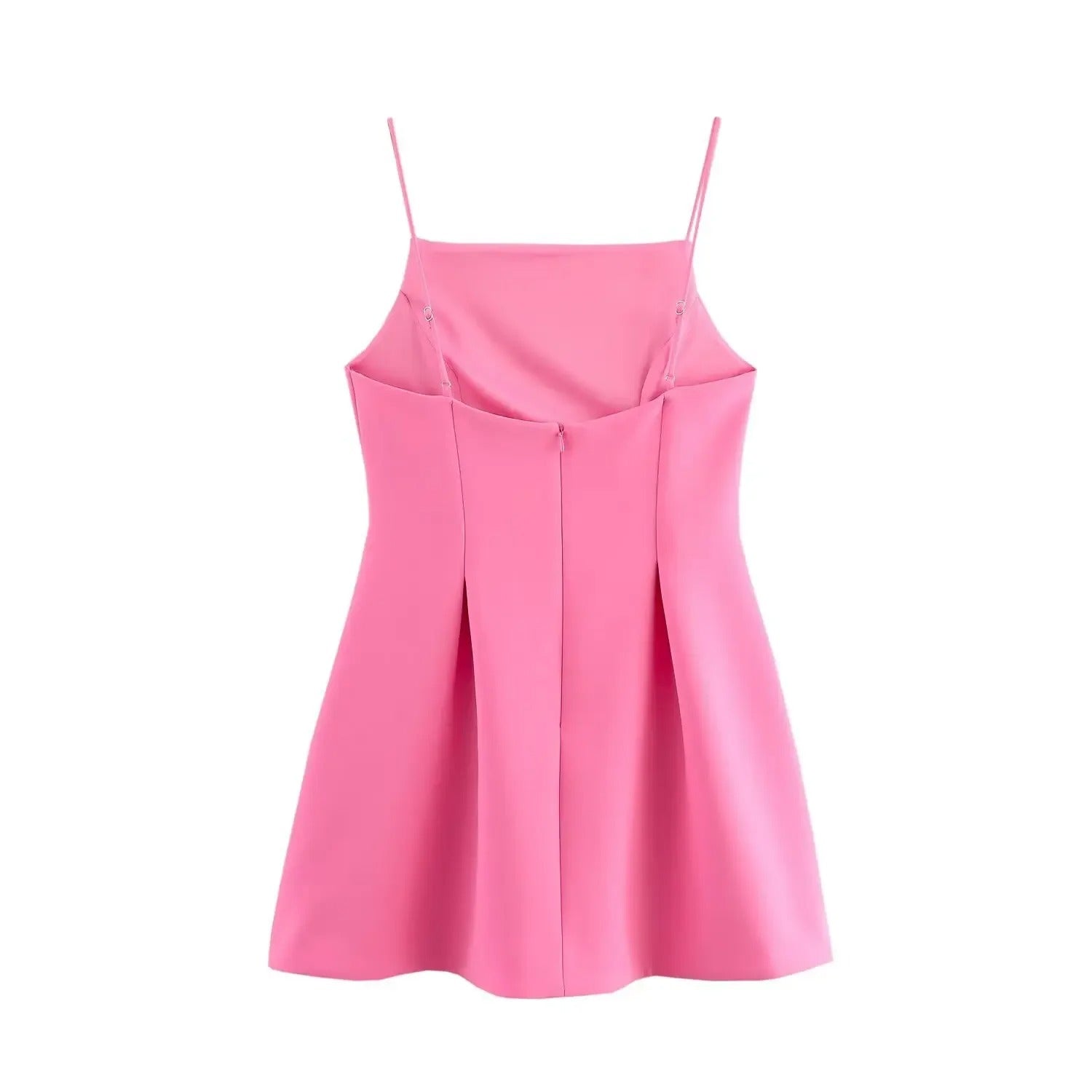 Robe courte élégante sans manches à col carré – Style élégant dos nu