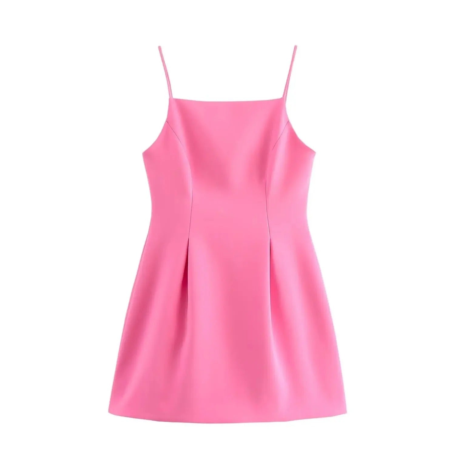 Robe courte élégante sans manches à col carré – Style élégant dos nu