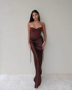 Natalie Rolt Maxi Dress - Brown