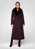 Fur Collar Wool-Blend Long Overcoat