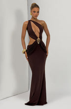 Onyx Maxi Dress - Plum Brown