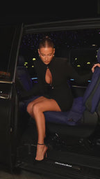 Premium Hollow Out Buckle Mini Dress