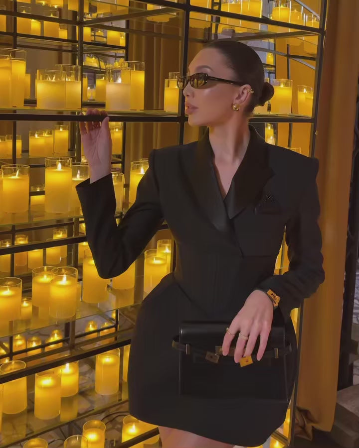 Structured Waist Blazer Mini Dress – Elegant Slim Fit