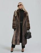 Dark Brown Vegan Fur Overcoat