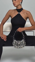 Neckholder rückenfreier Skinny Jumpsuit