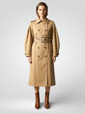 Women's Belted Double-Breasted Trench Coat – Long Slim Fit Autumn Jacket