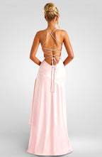 Strapless Asymmetrical Backless Midi Dress