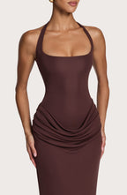 Sharona Maxi Dress - Plum Brown