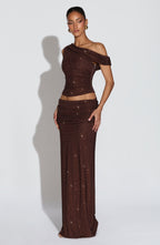 Sterling Maxi Skirt - Plum Brown