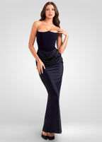 Strapless Backless Mermaid Gown – Ruched Slim Fit Summer Party Dress