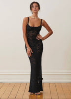 Lace Illusion Maxi Dress – Sheer Elegance Edition