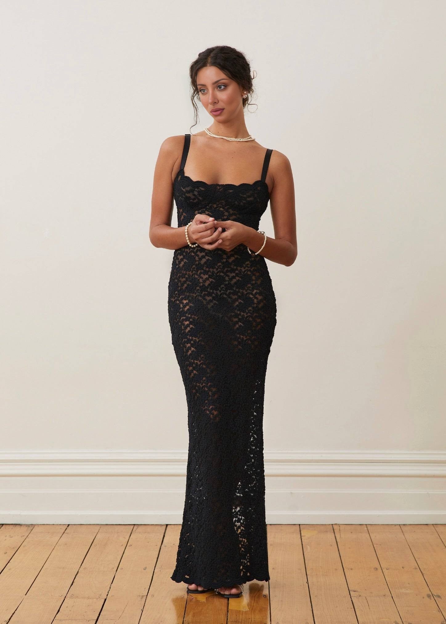 Lace Illusion Maxi Dress – Sheer Elegance Edition