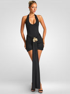 Minišaty s kovovým květovým lemováním