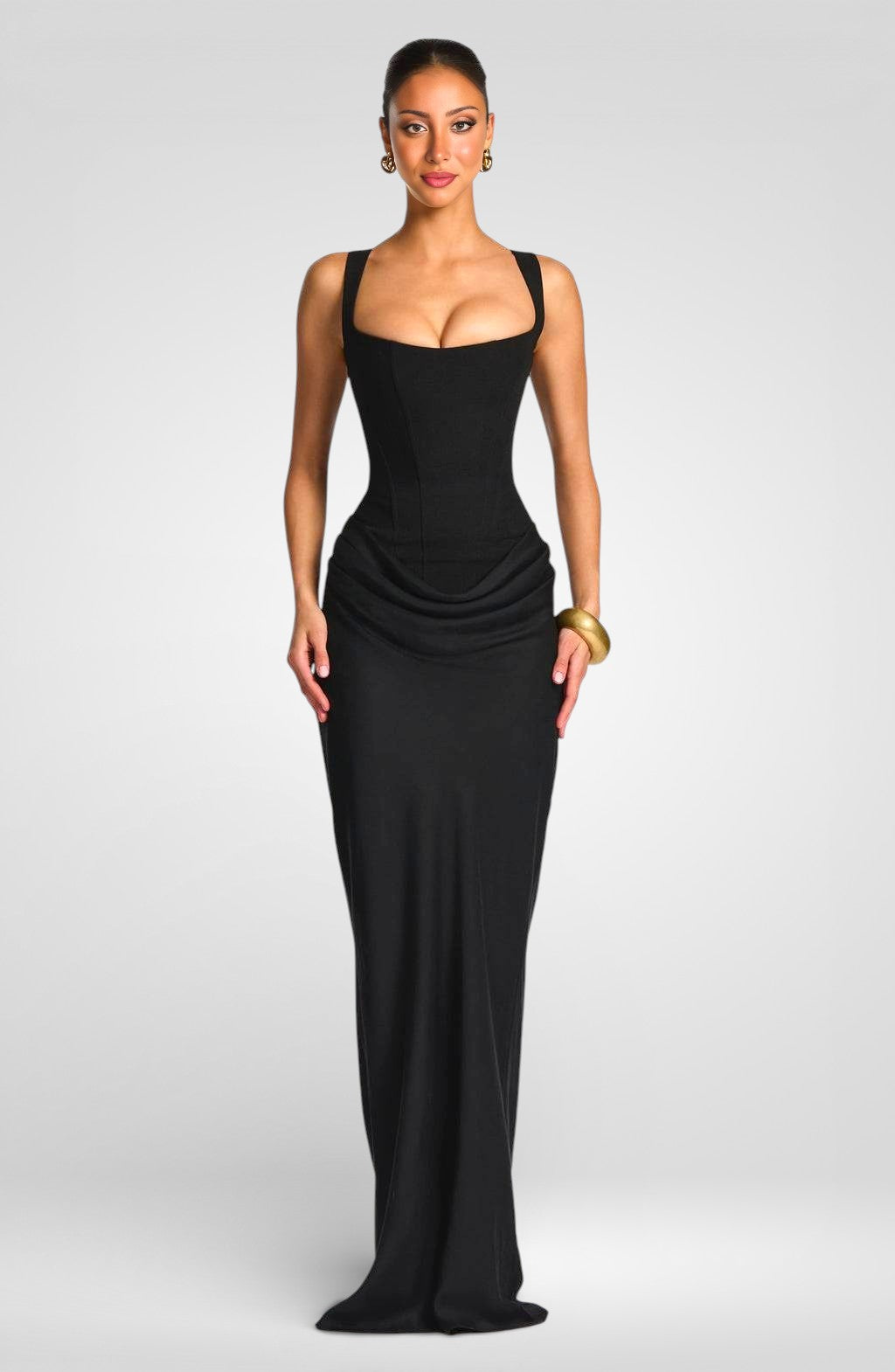 Cornelia Maxi Dress - Brown/Black