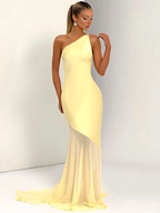 One-Shoulder Backless Maxi Dress – Elegant Bodycon Evening Gown