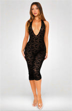 Deep-V Lace Bodycon Playsuit