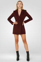 Women's Sequin Blazer -Burgundy