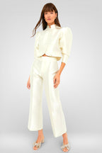 Structured Satin Peplum Blouse