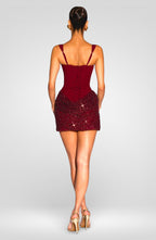 Yeona Minikleid - Burgunderrot